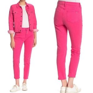 Rag & Bone High-Rise Straight Leg Jeans Bull Pink